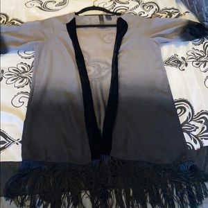 Ombré cover up with fringe hem, excellent condit.